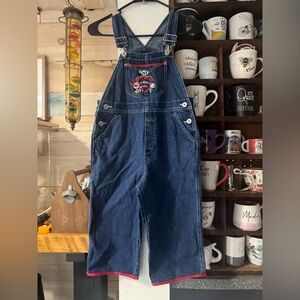 Vtg Powerpuff girls Capri denim overalls sz 7/8